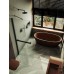 Душевая перегородка Maybah Glass 1090x1950 в широком профиле Черный стекло сатиновое