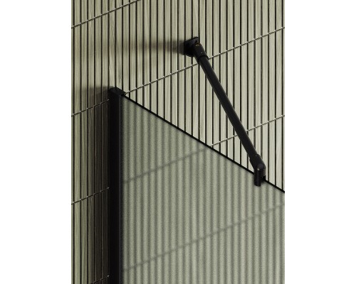 Душевая перегородка Maybah Glass 1090x1950 в широком профиле Черный стекло сатиновое