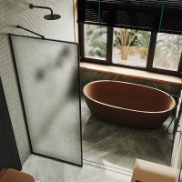 Душевая перегородка Maybah Glass 1090x1950 полностью в профиле Черный стекло сатиновое