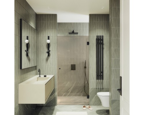 Душевая дверь Maybah Glass MGD-520-6 805x1950 на петлях Черный стекло бронзовое