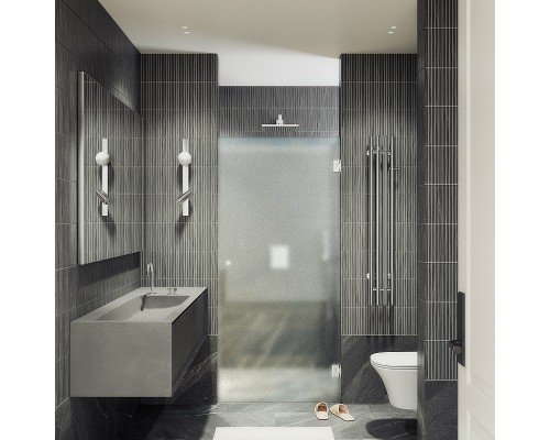 Душевая дверь Maybah Glass MGD-527-4 905x1950 на петлях Хром глянцевый стекло сатиновое