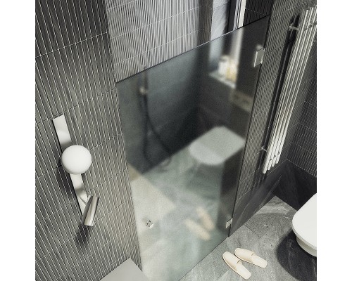 Душевая дверь Maybah Glass MGD-527-4 905x1950 на петлях Хром глянцевый стекло сатиновое