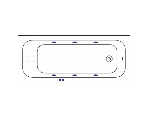 Акриловая ванна Whitecross Vibe 180x75 0105.180075.100.LINENANO.GL с гидромассажем