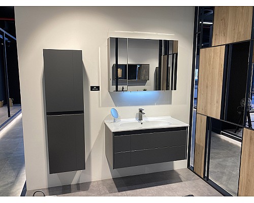 Зеркальный шкаф Orka Likya 80 3001088 с подсветкой Антрацит матовый Зеркальный шкаф Orka Likya 80 3001088 с подсветкой Антрацит матовый