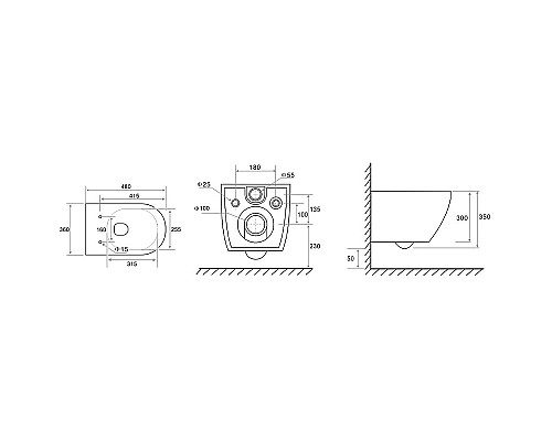Унитаз Tece Spring K 9700997 подвесной с сиденьем Микролифт