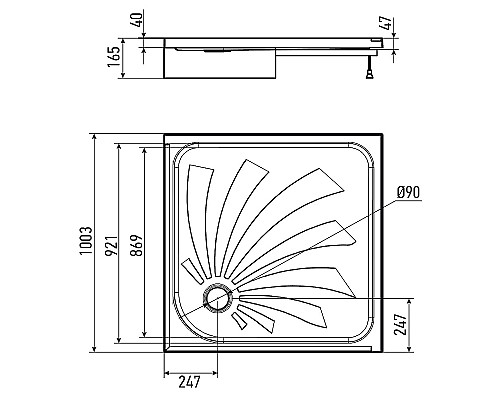 Акриловый поддон для душа Alex Baitler 100х100 AB10017H-2 Белый