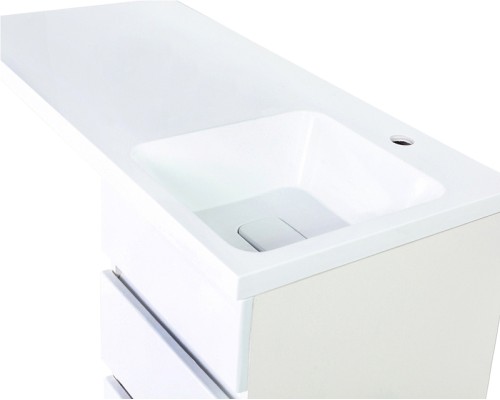 Тумба с раковиной Orange Sistema 100 R ST-40TUW+RAR Белая глянцевая