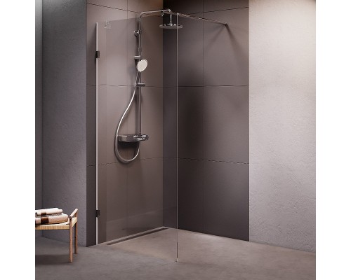 Душевая перегородка AM.PM X-Joy 90 W94WI-90-F1-MTE профиль Хром матовый стекло прозрачное