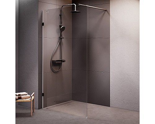 Душевая перегородка AM.PM X-Joy 110 W94WI-110-F1-BTE профиль Черный стекло прозрачное