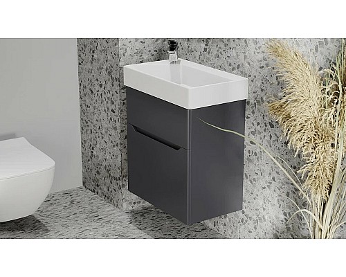 Тумба под раковину Jorno Folk 55 Folk.01.55/P/A/JR подвесная Антрацит