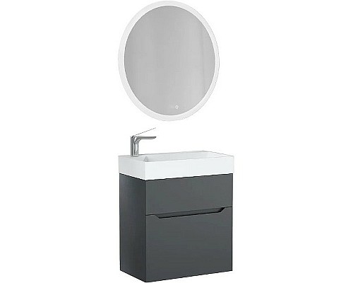 Тумба под раковину Jorno Folk 55 Folk.01.55/P/A/JR подвесная Антрацит