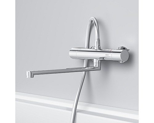 Смеситель для ванны AM.PM X-Joy F85A50900 универсальный с термостатом Хром