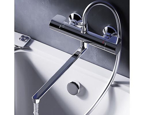 Смеситель для ванны AM.PM X-Joy F85A50900 универсальный с термостатом Хром