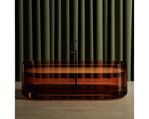 Ванна из полиэфирной смолы Abber Kristall 170х75 AT9708Opal Коричневая без гидромассажа