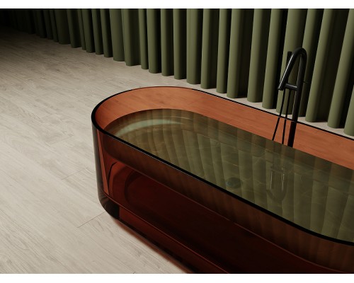 Ванна из полиэфирной смолы Abber Kristall 170х75 AT9708Opal Коричневая без гидромассажа