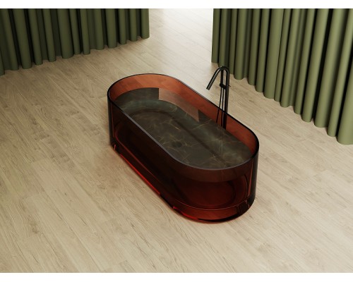 Ванна из полиэфирной смолы Abber Kristall 170х75 AT9708Opal Коричневая без гидромассажа