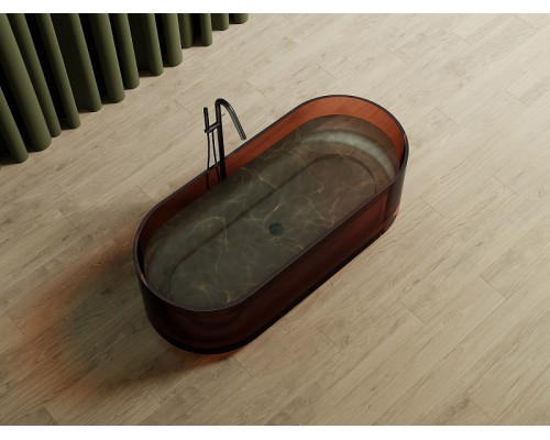 Ванна из полиэфирной смолы Abber Kristall 170х75 AT9708Opal Коричневая без гидромассажа