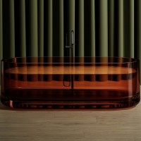 Ванна из полиэфирной смолы Abber Kristall 170х75 AT9708Opal Коричневая без гидромассажа