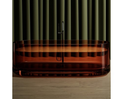 Ванна из полиэфирной смолы Abber Kristall 170х75 AT9708Opal Коричневая без гидромассажа