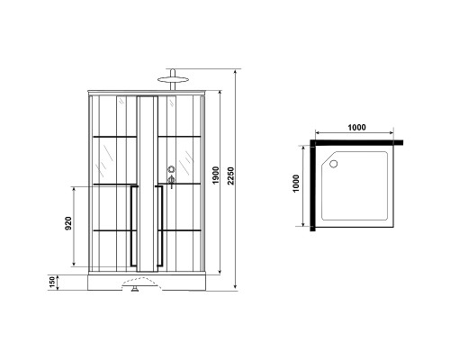 Душевая кабина Niagara Standart 100x100 R без гидромассажа
