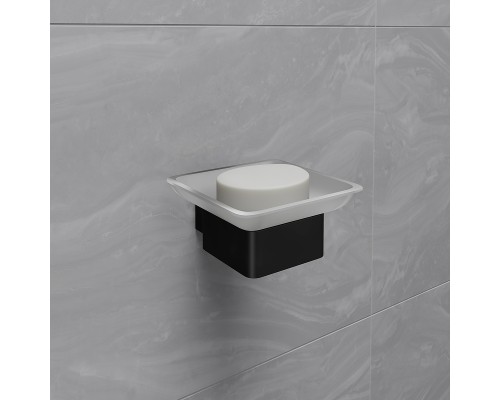 Мыльница Lemark Smooth Line Черная матовая