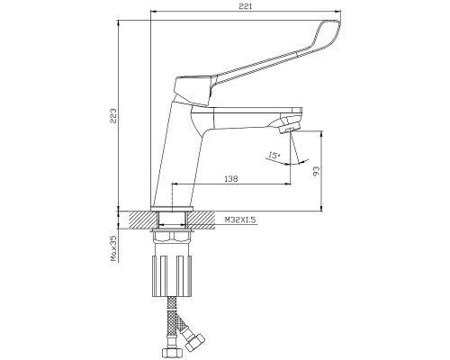 Смеситель для раковины Splenka S08.10 Хром