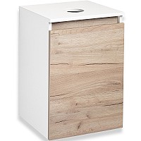 Тумба под раковину Runo Бари 40 00-00001372 подвесная Крафт дуб Белая