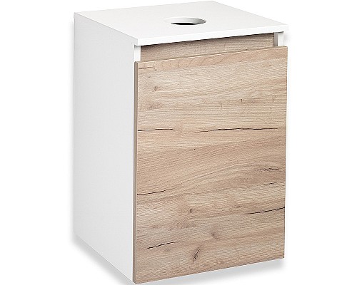 Тумба под раковину Runo Бари 40 00-00001372 подвесная Крафт дуб Белая