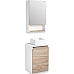 Тумба под раковину Runo Бари 40 00-00001372 подвесная Крафт дуб Белая