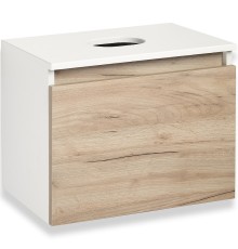 Тумба под раковину Runo Бари 50 00-00001373 подвесная Крафт дуб Белая