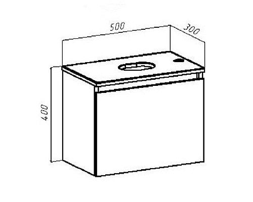 Тумба под раковину Runo Бари 50 00-00001373 подвесная Крафт дуб Белая