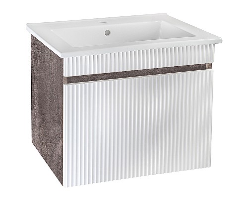 Тумба под раковину Runo Модена 65 00-00001424 подвесная Железный камень Белая