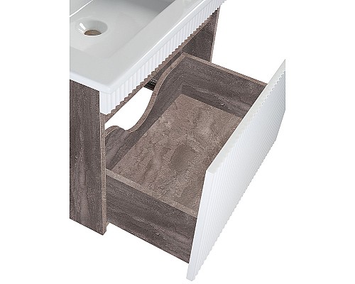 Тумба под раковину Runo Модена 65 00-00001424 подвесная Железный камень Белая