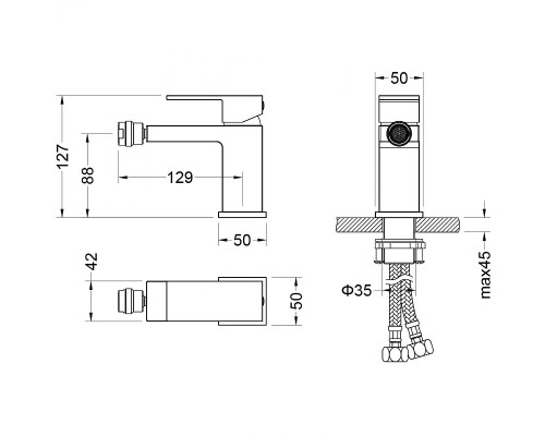 Смеситель для биде Aquatek Либра AQ1618CR Хром