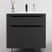 Тумба под раковину Style Line Марелла 80 Люкс Plus СС-00002403 Серый матовый антискрейтч