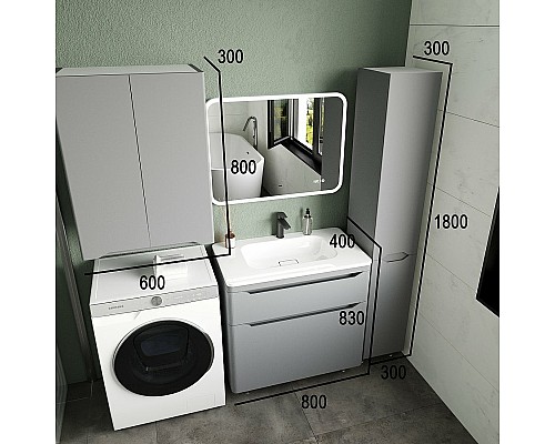 Тумба под раковину Style Line Марелла 80 Люкс Plus СС-00002403 Серый матовый антискрейтч Тумба под раковину Style Line Марелла 80 Люкс Plus СС-00002403 Серый матовый антискрейтч