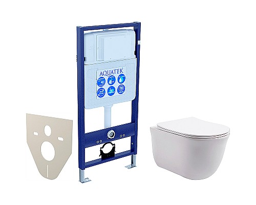 Комплект унитаза с инсталляцией Aquatek Set Aquatek Классик с сиденьем Микролифт