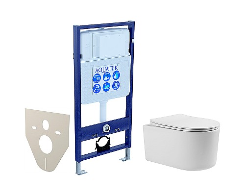 Комплект унитаза с инсталляцией Aquatek Set Aquatek Мия с сиденьем Микролифт