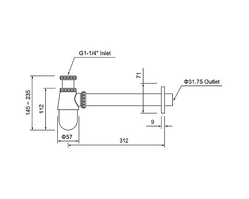 Сифон для раковины Aquatek AQ6014CR Хром