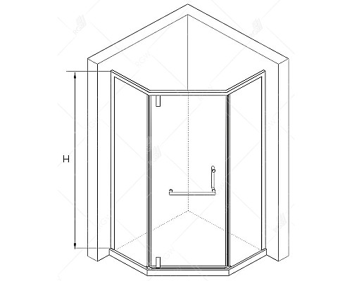 Душевой уголок RGW Hotel HO-084Gb 90x90 350608499-016 профиль Золото брашированное стекло прозрачное