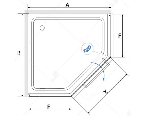 Душевой уголок RGW Hotel HO-084Gb 90x90 350608499-016 профиль Золото брашированное стекло прозрачное