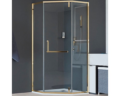 Душевой уголок RGW Hotel HO-084Gb 90x90 350608499-016 профиль Золото брашированное стекло прозрачное
