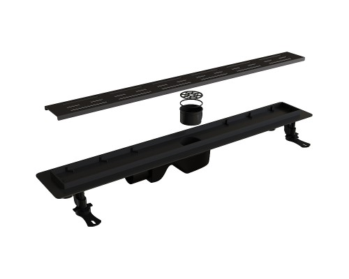 Душевой лоток RGW Drain Leo-30-60 60213060-04 с Черной матовой решеткой