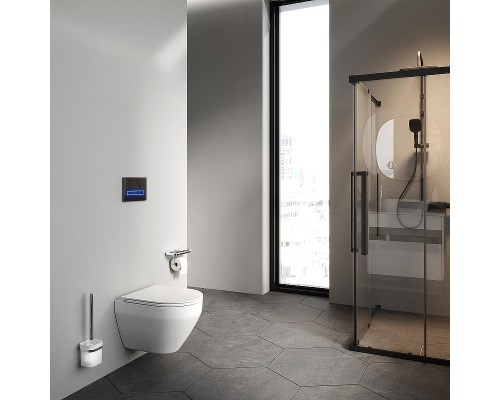 Комплект унитаза с инсталляцией AM.PM Spirit V2.0 FlashClean IS100138.701700 с сиденьем Микролифт и Черной матовой клавишей смыва