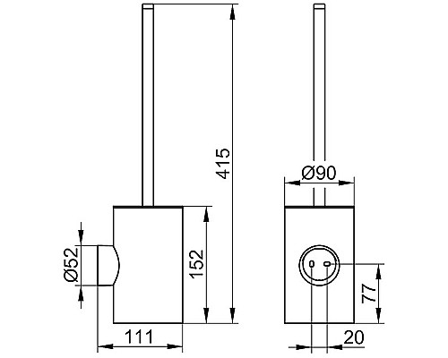 Ершик для унитаза Keuco Collection Reva 12864 379000 Черный матовый