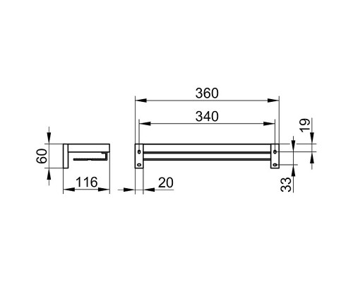 Металлическая полка Keuco Edition 90 Square 19158010000 Хром
