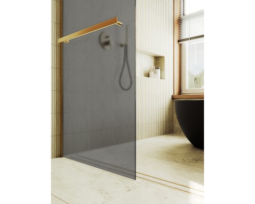 Душевая перегородка Maybah Glass MGD-730-3ш 790x1950 в широком профиле Золото стекло графитовое матовое