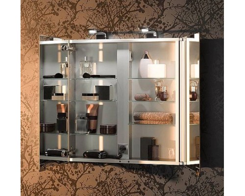 Зеркальный шкаф Keuco Royal Universe 80 с подсветкой Серебристый