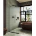 Душевая перегородка Maybah Glass 890x1950 в узком профиле Черный стекло сатиновое