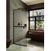 Душевая перегородка Maybah Glass 890x1950 в узком профиле Черный стекло бронзовое